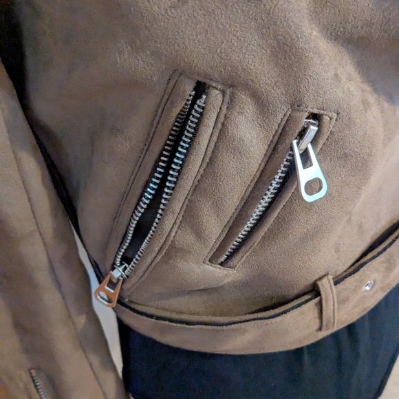 DETAILS BASIC OUTERWEAR Faux Suede Moto Jacket, Sz S, NWOT!!! - Picture 8 of 10